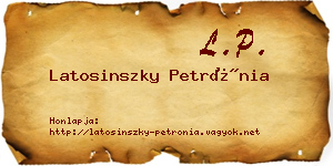 Latosinszky Petrónia névjegykártya